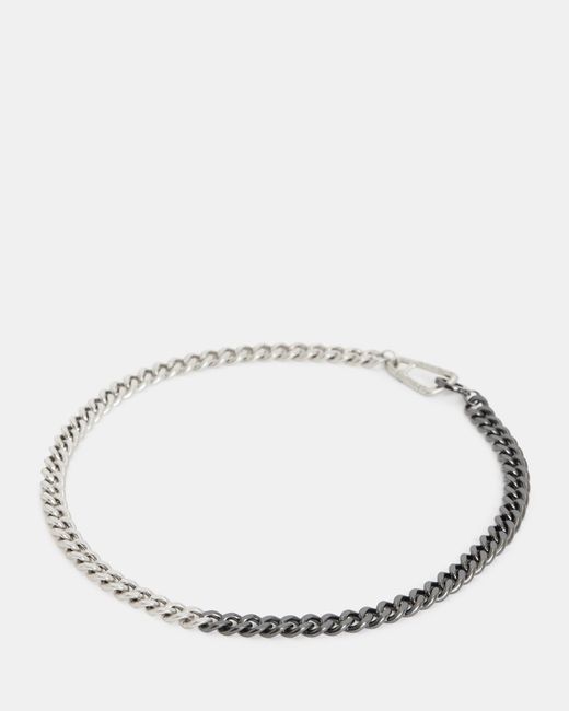AllSaints Natural Carabiner Sterling Silver Necklace for men