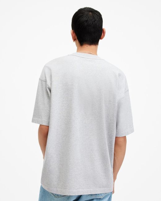 AllSaints White Isac Oversized Crew Neck T-shirt, for men