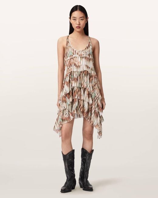 AllSaints Natural Viscose Cavarly Relaxed Fit Sleeveless Mini Dress, /Us 2