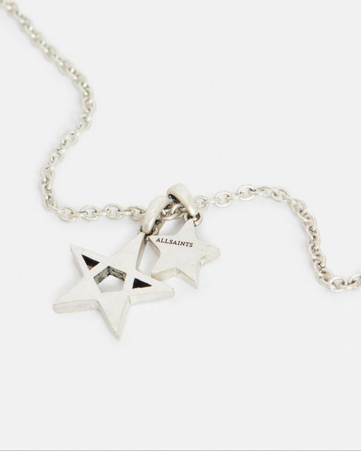 AllSaints Natural Astar Sterling Silver Star Charm Necklace, for men