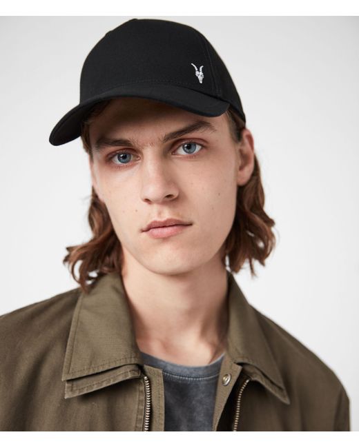 AllSaints Leather Fen Baseball Cap in 