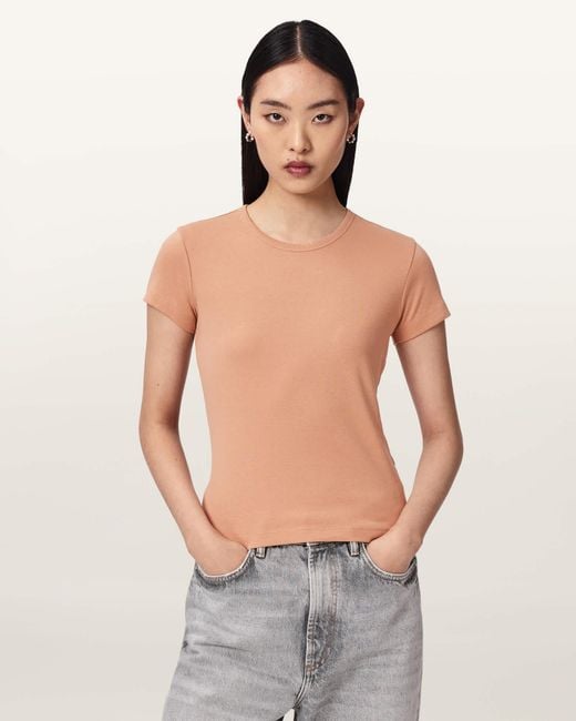 AllSaints Blue Stevie Slim Fit Short Sleeve T-Shirt