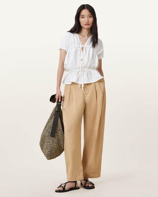 AllSaints Natural Becca Denim Voluminous Leg Pants