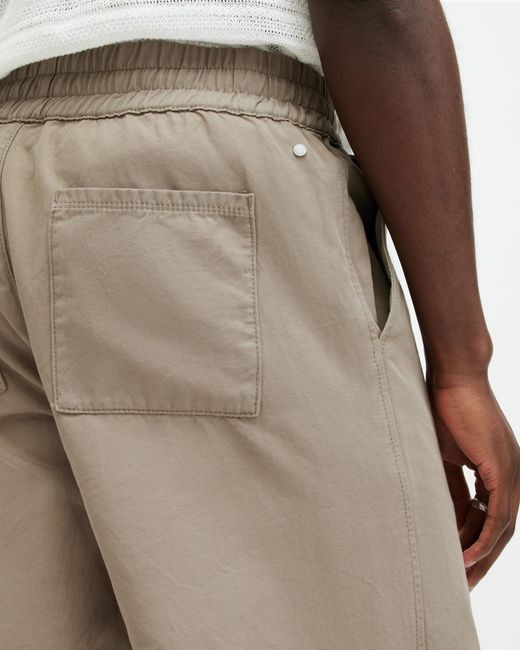 AllSaints Natural Hanbury Linen Blend Relaxed Fit Trousers, for men