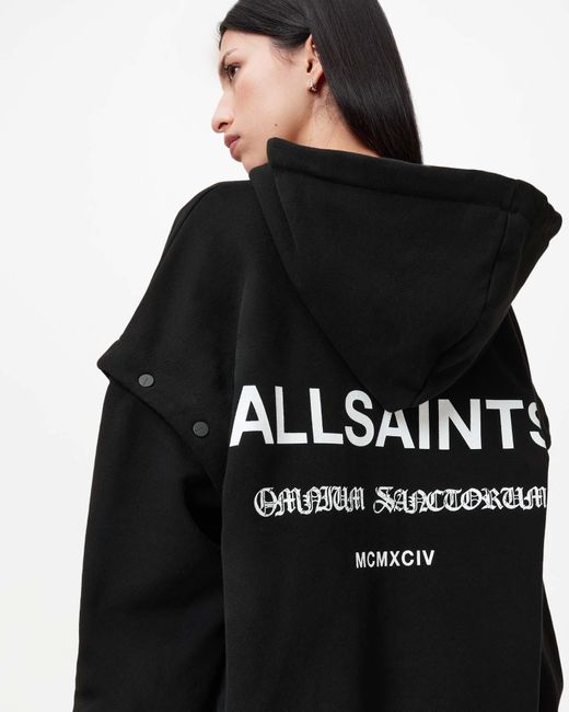 AllSaints Black Omnium Amphia Logo Hoodie