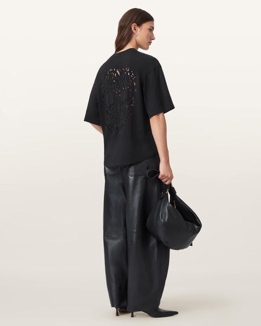 AllSaints Black Craneo Amelie Oversized T-Shirt