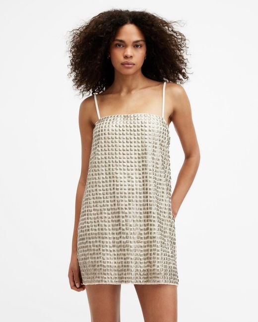 AllSaints Multicolor Opeline Embellished Mini Dress