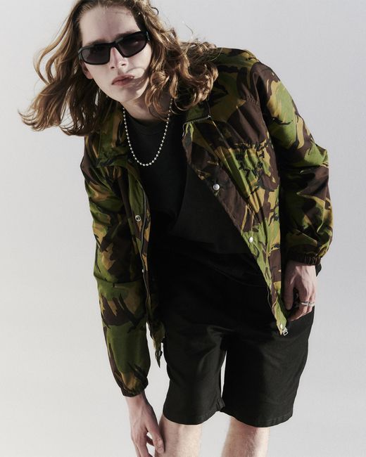 AllSaints Black Tierra Logo Camouflage Track Jacket for men