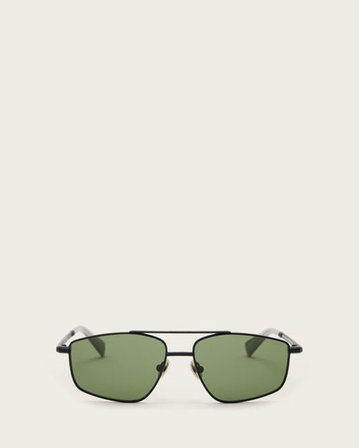AllSaints Green Virgo Navigator Square Sunglasses for men