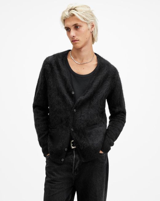 AllSaints Black Abel Cashmere Relaxed Fit Cardigan for men