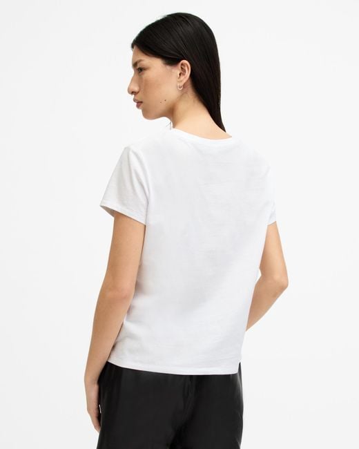 AllSaints White Rosekis Grace Printed Floral T-shirt,