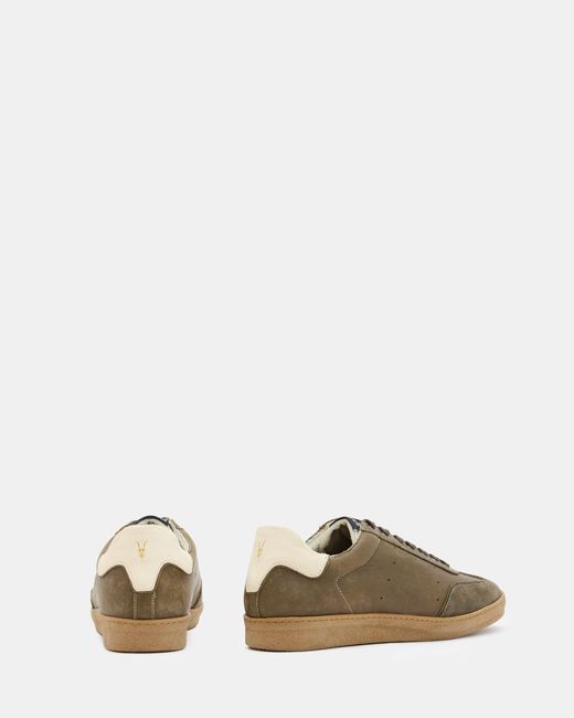 AllSaints Green Leo Low Top Leather Trainers for men