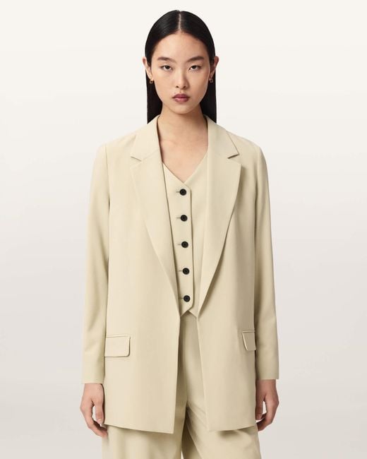 AllSaints Natural Aleida Lightweight Tri Blazer