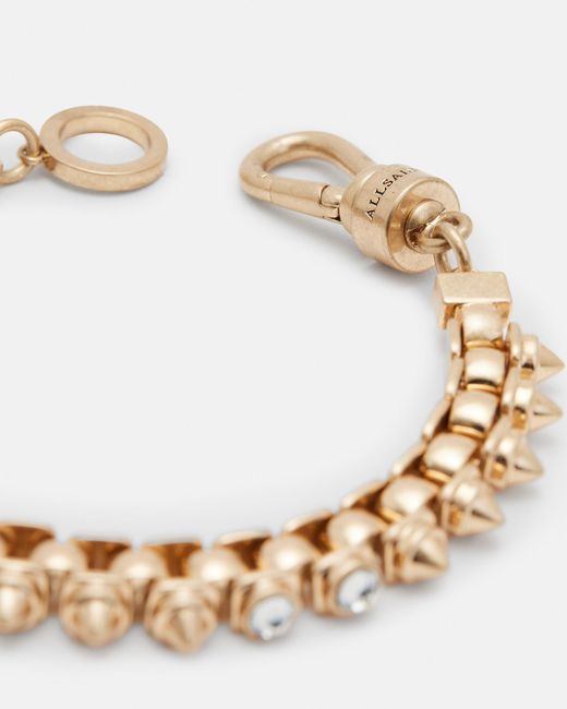 AllSaints Natural Bobbie Box Chain Studded Bracelet