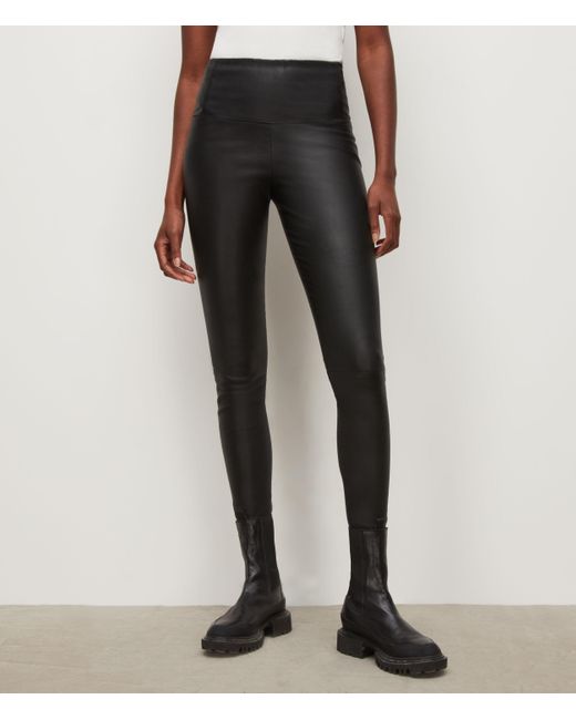 Cora Leather-look High-rise leggings 