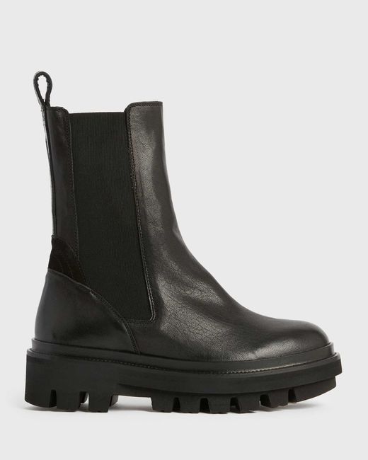 AllSaints Black Billie Leather Boots