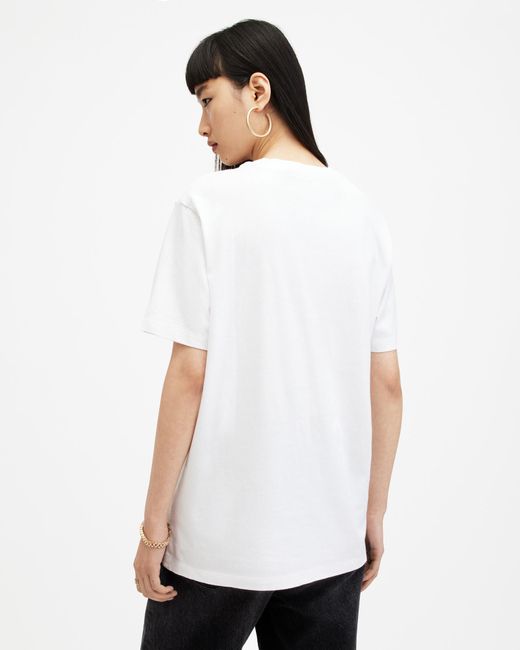 AllSaints White Pippa Oversized Boyfriend T-shirt