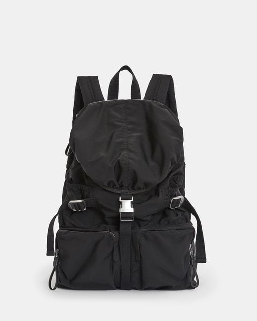 AllSaints Black Ren Recycled Backpack for men