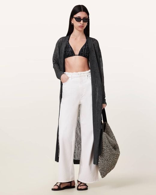 AllSaints White Kaito Open Knit Cardigan