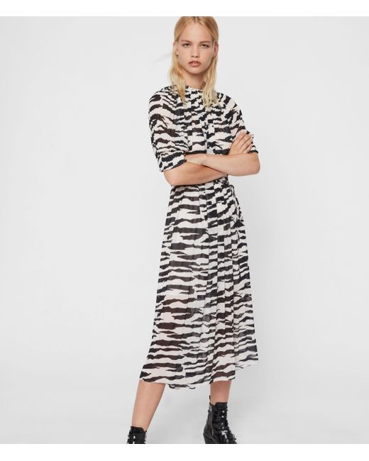 all saints zebra dress