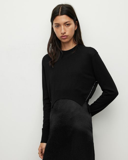 AllSaints Bee 2 in 1 Drawstring Hem Dress in White Lyst