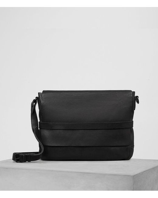 AllSaints Storm Leather Messenger Bag for Men | Lyst