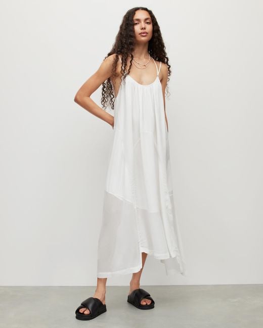 AllSaints Brown Areena Adjustable Racer Back Maxi Dress