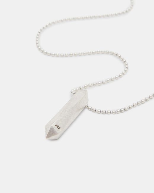 AllSaints White Syrus Sterling Silver Pendant Necklace, for men