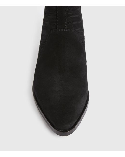 AllSaints Fion Suede Boots in Black 