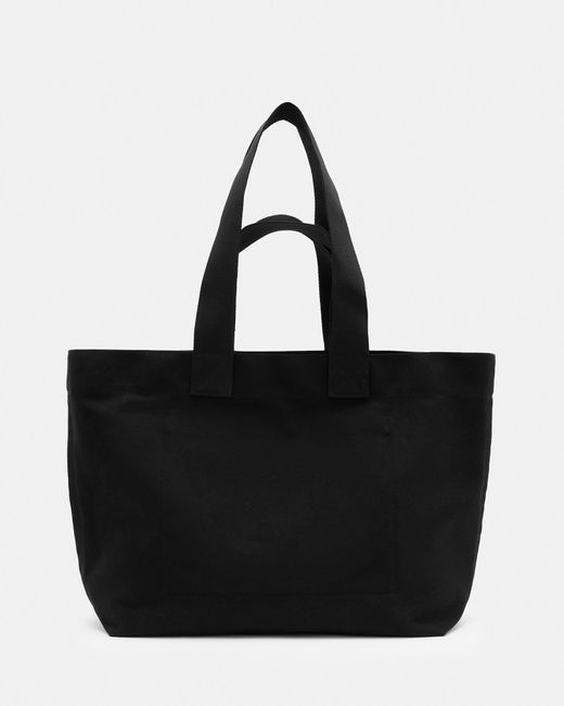 AllSaints Black Ali Canvas Tote Bag Iconic Exclusive