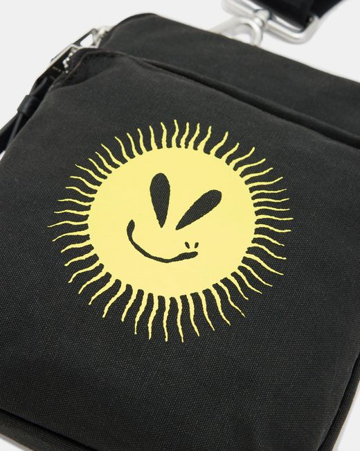 AllSaints White Falcon Sun Smirk Embroidered Pouch Bag for men