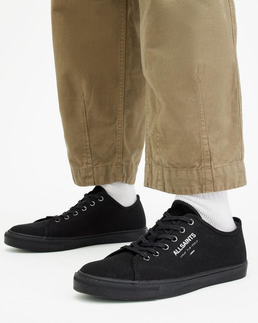 AllSaints Black Underground Canvas Low Top Sneakers for men