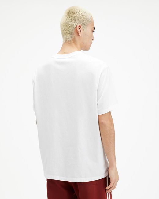 AllSaints White Daized Logo Print Crew Neck T-shirt for men