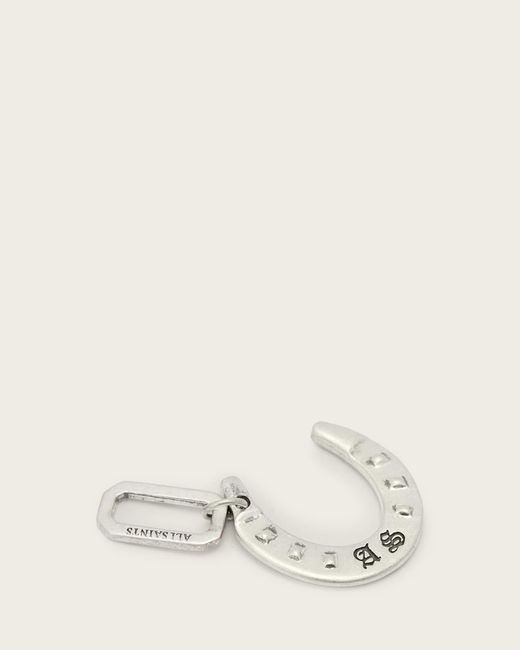 AllSaints Natural Small Horseshoe Sterling Pendant Charm for men