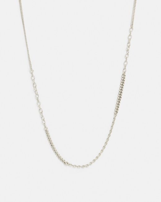 AllSaints Black Cyrus Curb Chain Sterling Silver Necklace, for men