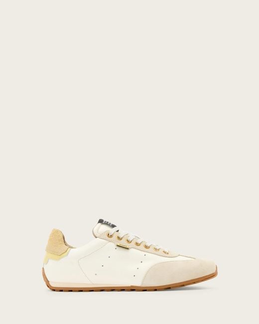 AllSaints Natural Leather Liam Suede Trainers, /Us 6/Eu 36