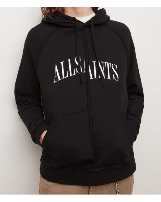 AllSaints Black Diverge Pullover Hoodie for men