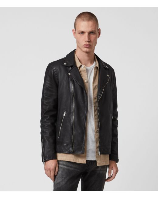 Mens Clothing Jackets Leather jackets AllSaints Tyson Leather Biker Jacket in Black for Men 