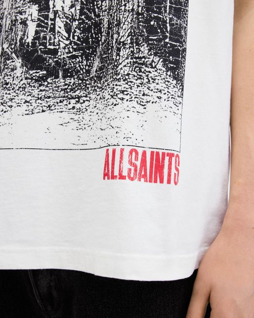 AllSaints White Bracken Oversized Crew Neck T-Shirt,, Chalk for men