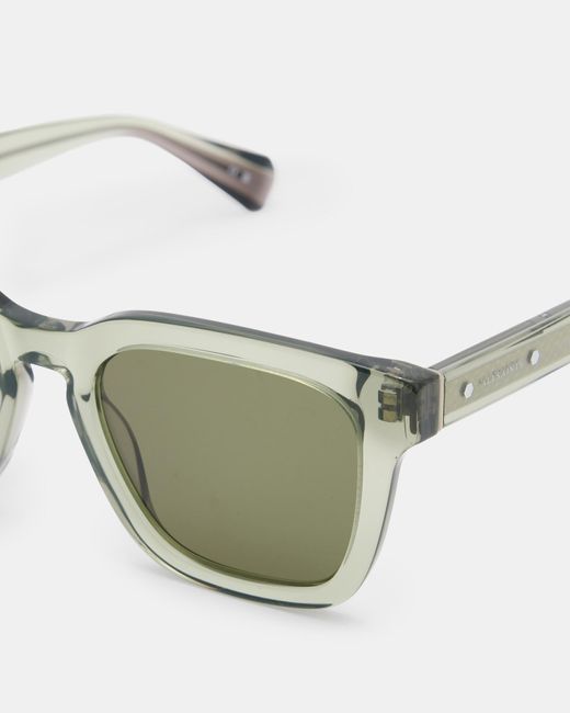 AllSaints Green Phoenix Square Shaped Sunglasses, for men