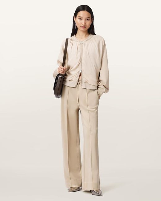 AllSaints Natural Mirri Wide Leg Jersey Joggers