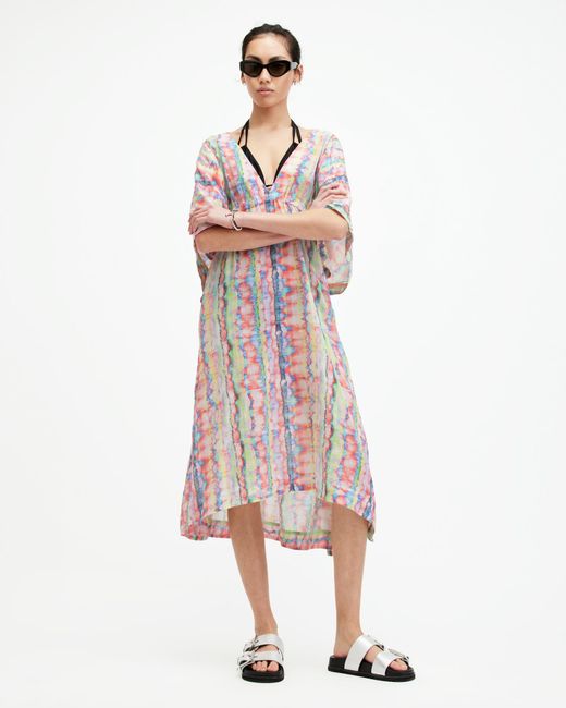 AllSaints Pink Lina Melissa Cover Up Dress,