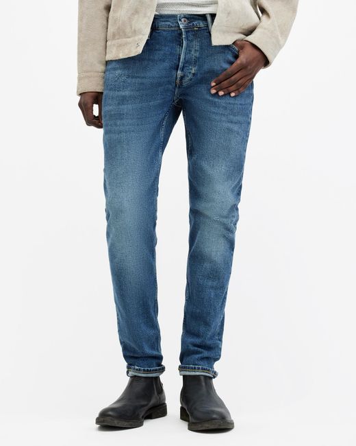 AllSaints Blue Rex Slim Fit Stretch Denim Jeans, for men