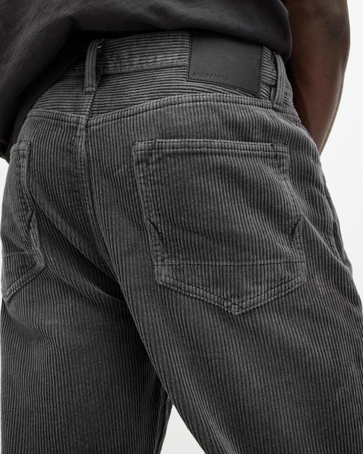 AllSaints Black Curtis Straight Fit Corduroy Jeans for men