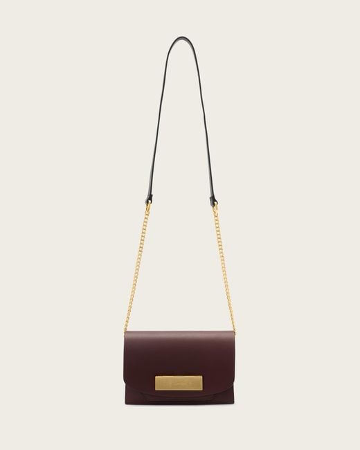 AllSaints Natural Etta Leather Clutch