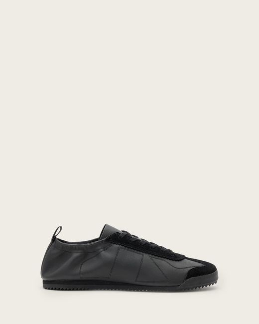AllSaints Black Polyester Kenny Suede Runner Trainers, /Us 6/Eu 36