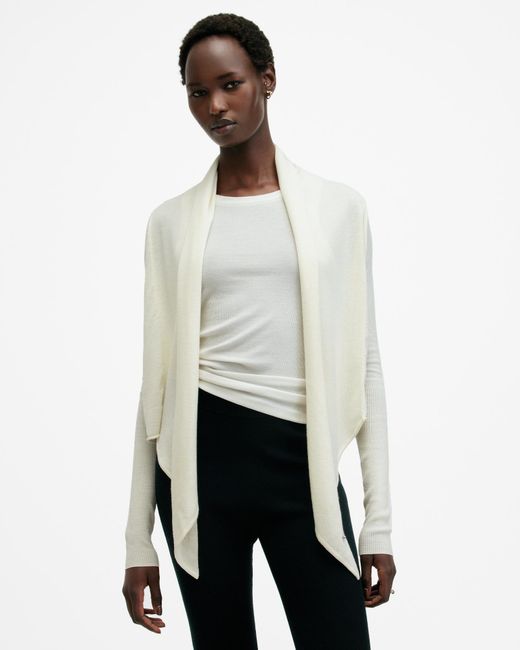 AllSaints White Wasson Pirate Lightweight Cardigan