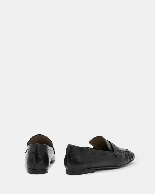 AllSaints White Sapphire Leather Loafer Shoes