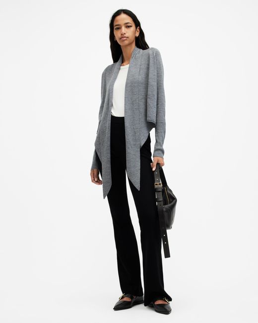 AllSaints White Wasson Pirate Lightweight Cardigan,, Marl
