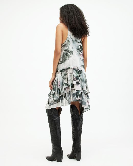 AllSaints Multicolor Cavarly Floral Valley Ruffled Mini Dress,